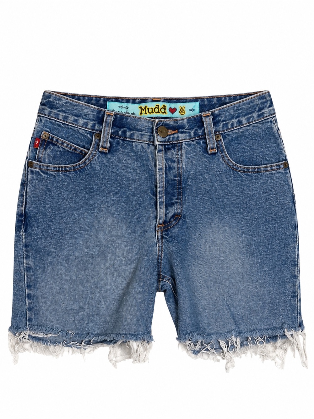 Mudd Jeans Girls 10/12 Cut Off Denim Shorts Button Fly Raw Frayed Hem
